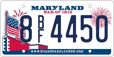 MD license plate 8BF4450