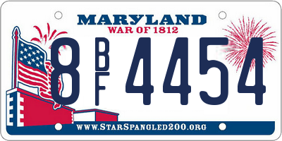 MD license plate 8BF4454