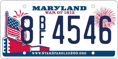 MD license plate 8BF4546