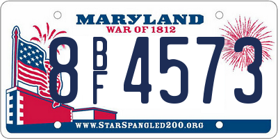 MD license plate 8BF4573