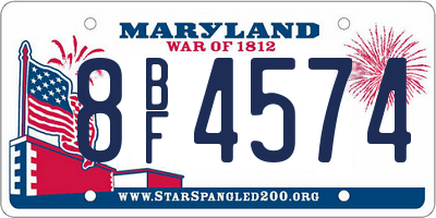 MD license plate 8BF4574