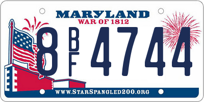 MD license plate 8BF4744