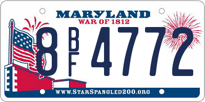 MD license plate 8BF4772