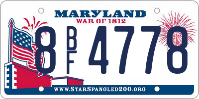 MD license plate 8BF4778