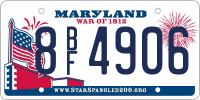 MD license plate 8BF4906