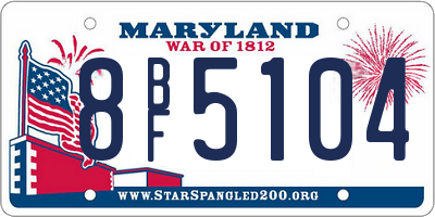 MD license plate 8BF5104