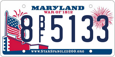 MD license plate 8BF5133