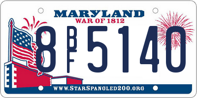 MD license plate 8BF5140