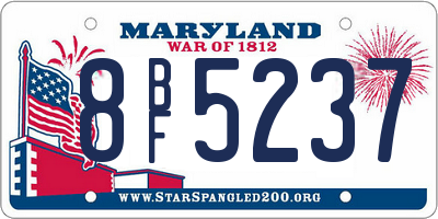 MD license plate 8BF5237