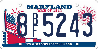 MD license plate 8BF5243