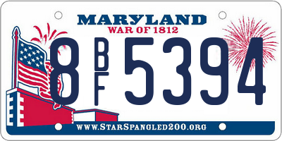 MD license plate 8BF5394