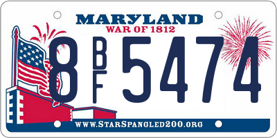 MD license plate 8BF5474