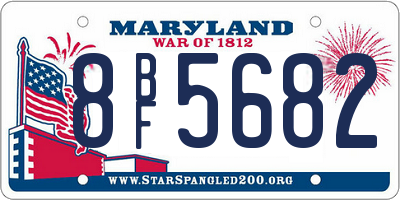 MD license plate 8BF5682