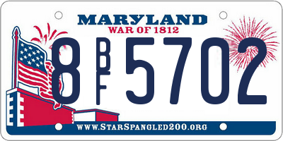 MD license plate 8BF5702