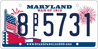 MD license plate 8BF5731