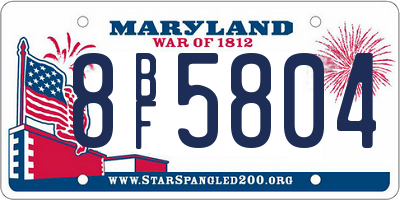 MD license plate 8BF5804