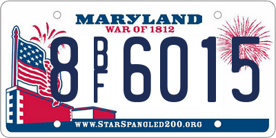 MD license plate 8BF6015