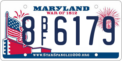 MD license plate 8BF6179