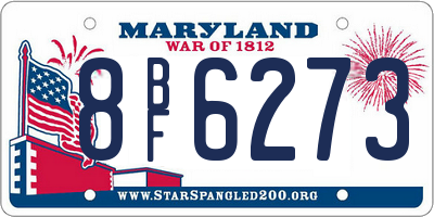 MD license plate 8BF6273