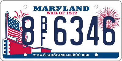 MD license plate 8BF6346
