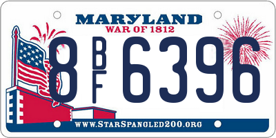 MD license plate 8BF6396