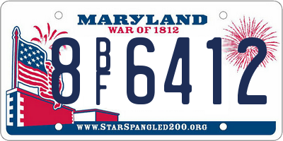 MD license plate 8BF6412