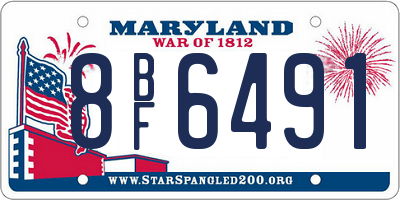 MD license plate 8BF6491