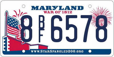 MD license plate 8BF6578