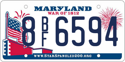 MD license plate 8BF6594