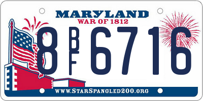 MD license plate 8BF6716