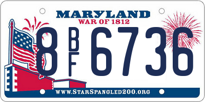 MD license plate 8BF6736