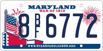 MD license plate 8BF6772