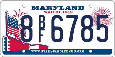 MD license plate 8BF6785
