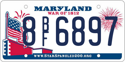 MD license plate 8BF6897