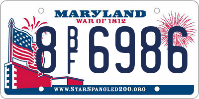 MD license plate 8BF6986