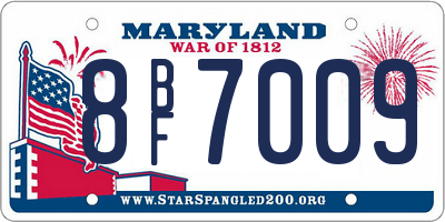MD license plate 8BF7009