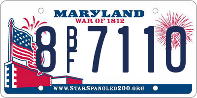 MD license plate 8BF7110