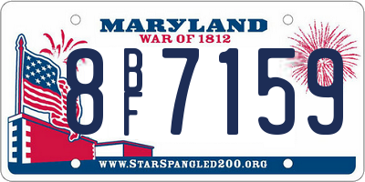 MD license plate 8BF7159