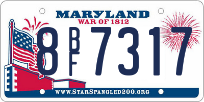 MD license plate 8BF7317