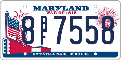 MD license plate 8BF7558