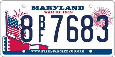 MD license plate 8BF7683