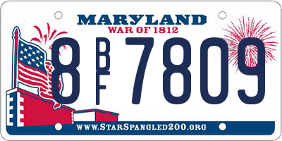 MD license plate 8BF7809