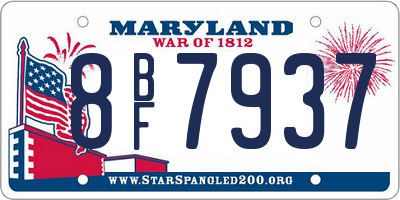 MD license plate 8BF7937