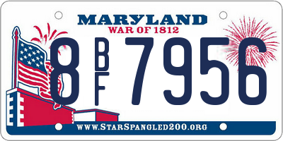 MD license plate 8BF7956