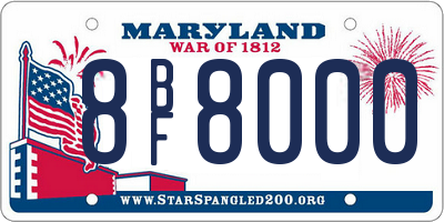 MD license plate 8BF8000