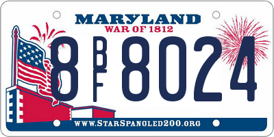 MD license plate 8BF8024