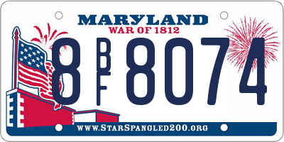 MD license plate 8BF8074