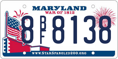 MD license plate 8BF8138