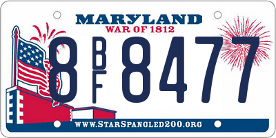MD license plate 8BF8477