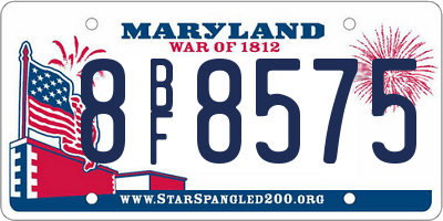 MD license plate 8BF8575